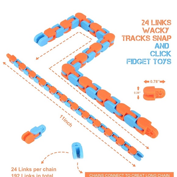 NEW Wacky Tracks 💗/💚 & 🧡/💚 Fidget - Picture 3 of 4